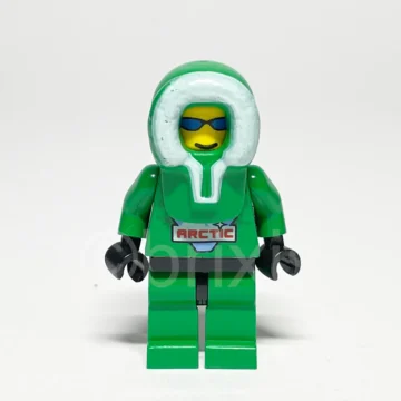LEGO Town Green Hood Minifigur ARC008 Vorderansicht